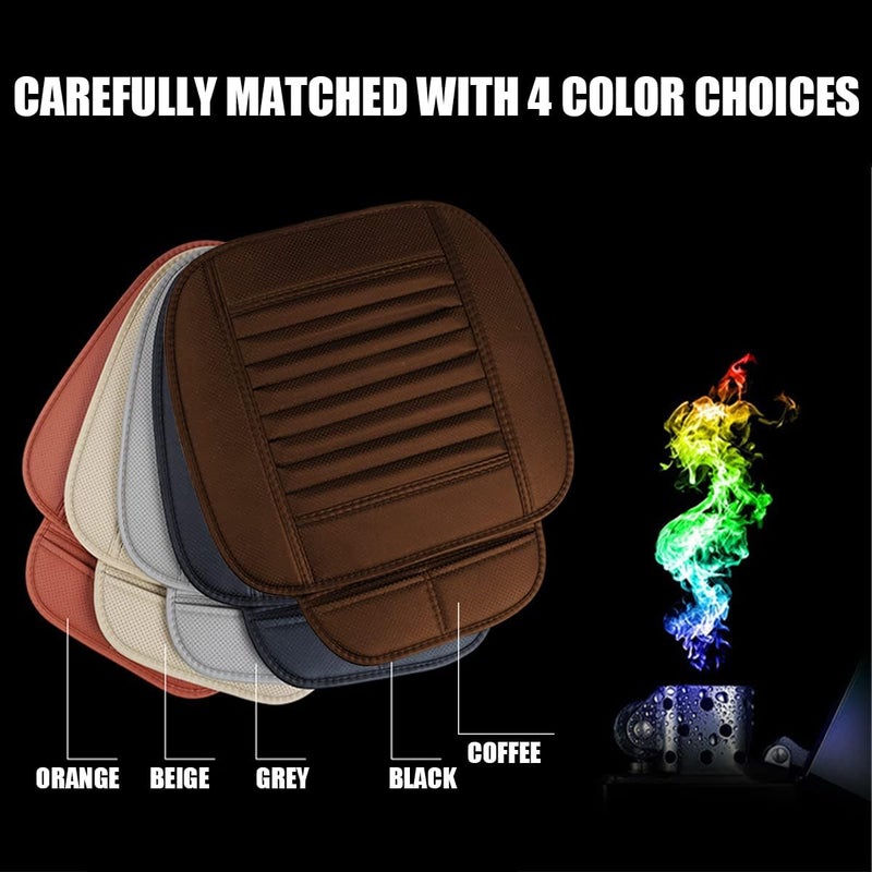 zipelo 2 Pack Car Seat Covers for Front Seats, Breathable Leather Cushion Protector, Anti-Slip Driver Seat Padded with Storage Pockets, Auto Interior Decoration for Most Vehicles (Gray) - Image 4